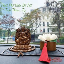 Tượng Phật Bản Mệnh Trang Trí Ô Tô Theo Gỗ Bách Xanh Cao Cấp, Cao 12cm - Ảnh 8