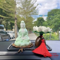 Tượng Phật Quan Âm Bồ Tát Tọa Đài Sen Để Ô Tô Bằng Sứ Cao Cấp - Ảnh 8