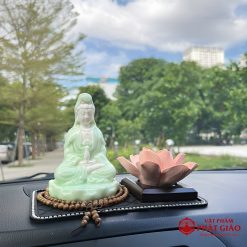 Tượng Phật Quan Âm Bồ Tát Tọa Đài Sen Để Ô Tô Bằng Sứ Cao Cấp - Ảnh 10