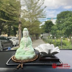 Tượng Phật Quan Âm Bồ Tát Tọa Đài Sen Để Ô Tô Bằng Sứ Cao Cấp - Ảnh 11