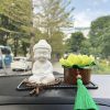 Tượng Phật Thích Ca Bằng Gốm Trắng Trang Trí Ô Tô, Cao 12cm