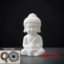 Tượng Phật Thích Ca Bằng Gốm Trắng Trang Trí Ô Tô, Cao 12cm - Ảnh 13