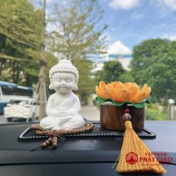 Tượng Phật Thích Ca Bằng Gốm Trắng Trang Trí Ô Tô, Cao 12cm - Ảnh 10