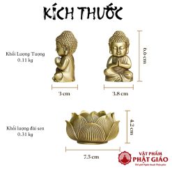 Tượng Phật Tọa Đài Sen Bằng Đồng Cao Cấp Để Ô Tô - Ảnh 3