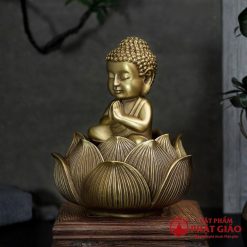 Tượng Phật Tọa Đài Sen Bằng Đồng Cao Cấp Để Ô Tô - Ảnh 7
